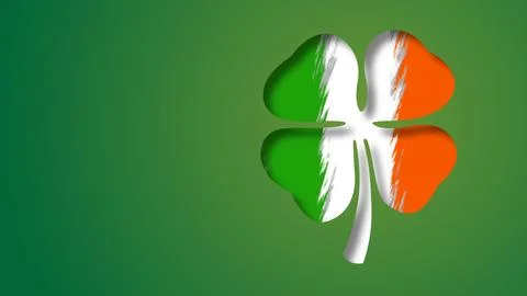 Irish flag in four-leaf clover, Saint Patrick's Day concept イラスト素材
