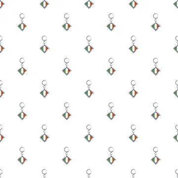 Irish flag keychain souvenir pattern on white background Stock Illustration
