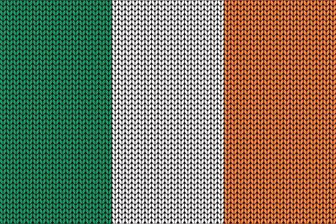 Irish flag in knitting pattern Illustrazione stock