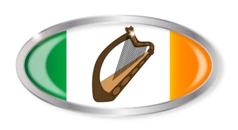 Irish Flag Oval Button Stock Illustration