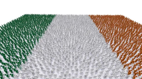 Irish Flag People Stockbeeldmateriaal 34373351
