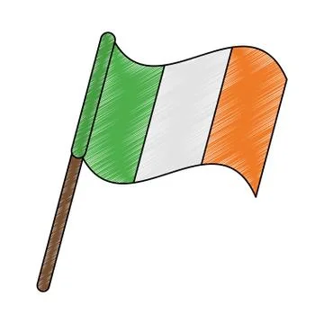 Irish flag pole scribble 库存插图