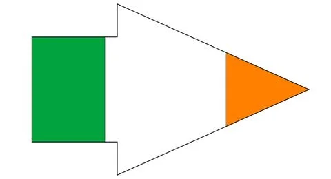 Irish Flag Set Inside A Pointer Arrow Illustrazione stock
