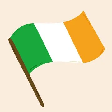 Irish flag vector illustration. Icon for web and mobile in a minimalistic f.. Stock Illustration