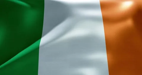 Irish flag waving 30 seconds 4K ultra high quality 60fs video Stock Footage 321291861