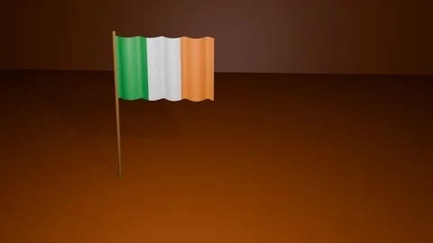 Irish flag waving in breeze background animation Stock Footage 308372540