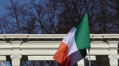 Irish flag is waving Stock Footage 80897945