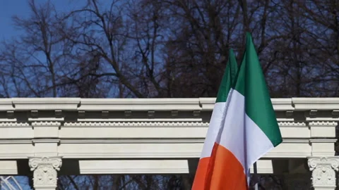 Irish flag is waving Stock Footage 88616104