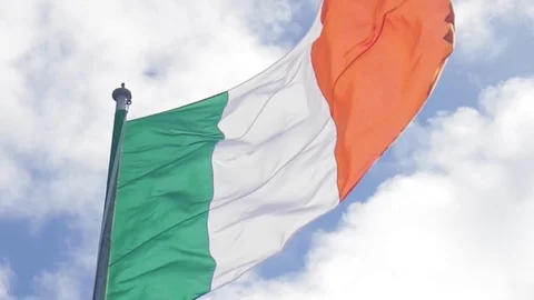 Irish flag Waving Stock Footage 125745353