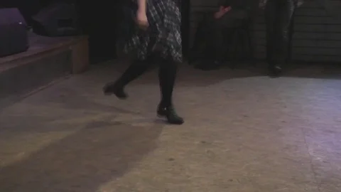 Irish folk dance solo performs girl Stock Footage 69849031