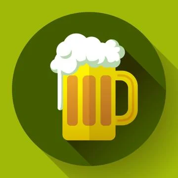 Irish ginger beer St. Patricks day symbol vector icon. Flat designed style Stock Illustration