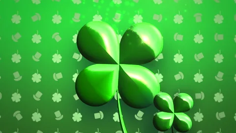 Irish green shamrocks pattern Stock Footage 229847513