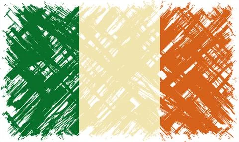Irish grunge flag. Vector illustration Stock Illustration