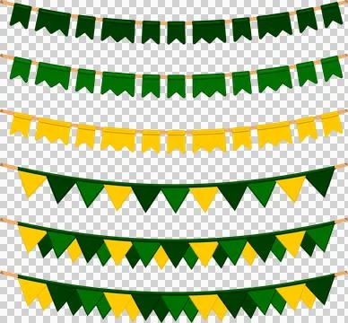 Irish holiday St Patrick day, big set from flags on rope Stock Illustration