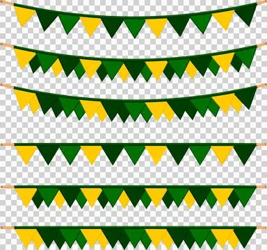 Irish holiday St Patrick day, big set from flags on rope Stock Illustration