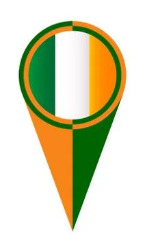 Irish Map Pointer Location Flag Illustrazione stock