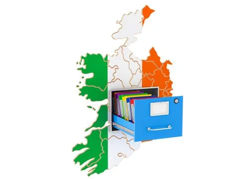 Irish national database concept, 3D rendering Stock Illustration