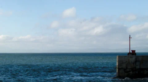 Irish Pier Stock Footage 35056064