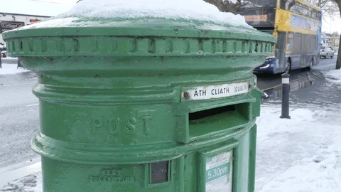 Irish post. Winter conditions. Stock Footage 86527279