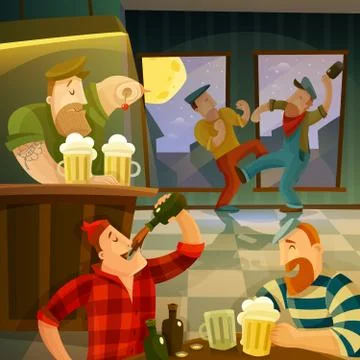 Irish Pub Background Stock Illustration