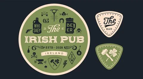 Irish Pub, Coaster Stock Illustration