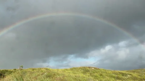 Irish Rainbow Full Arc Stock Footage 230988869