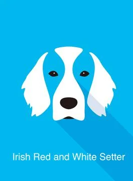 Irish Red and White Setter, dog face flat icon design, vector illustration Stock Illustration