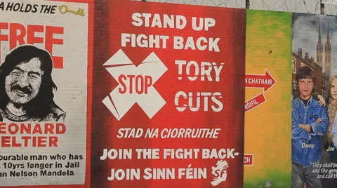 Irish Repubican Murals in Belfast Stock Footage 44922698