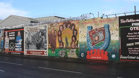 Irish Republican Murals Belfast Stock Footage 44921732