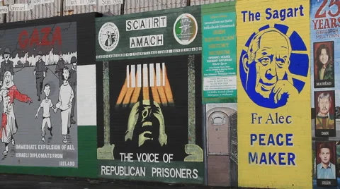 Irish Republican Murals in Belfast Video stock 44922563