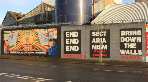 Irish Republican protest murals Stock Footage 44923924