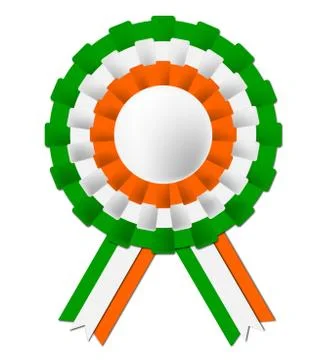 Irish rosette indicates national flag and celebration Stockillustratie