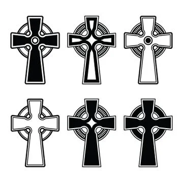 Irish, Scottish celtic cross vector sign Stock Illustration