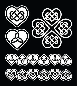 Irish, Scottish celtic heart vector pattern イラスト素材