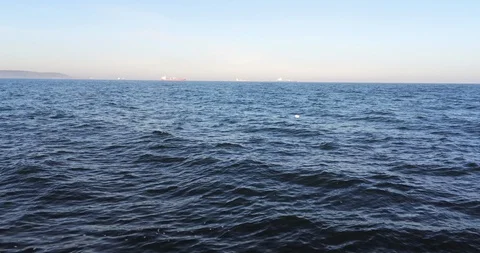 Irish Sea Drone Flyover Stock Footage 128357736