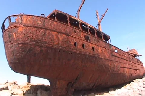 Irish Shipwreck 4 Stock Footage 1069789
