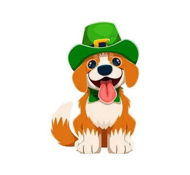 Irish St Patrick day holiday funny dog character Stock Illustration