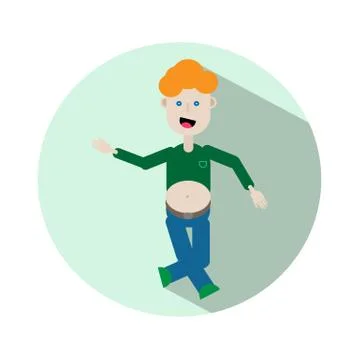 Irish step circle flat icon Stock Illustration