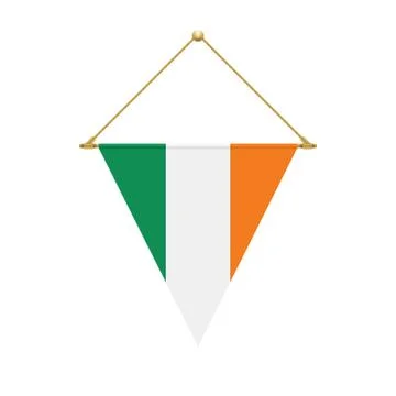 Irish triangle flag hanging, vector illustration Stock Illustration