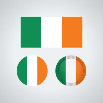 Irish trio flags, vector illustration Stock Illustration