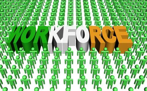 Irish workforce with flag text illustration Stock Illustration