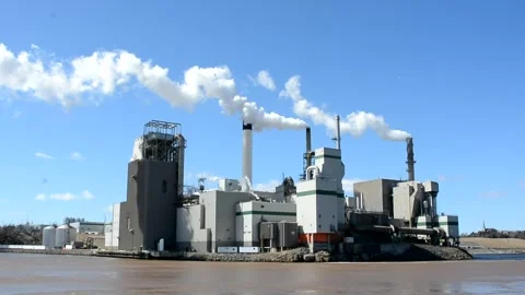 Iriving Pulp and Paper Mill Saint John, New Brunswick Canada Stock Footage 344232317