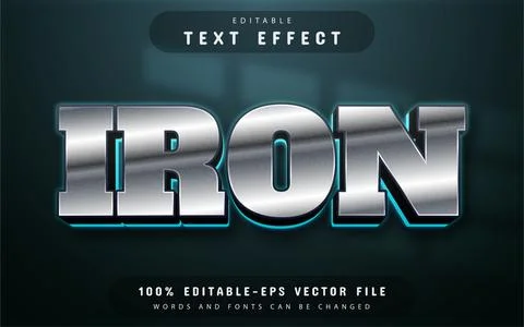 Iron 3d text effect editable Stock Illustration