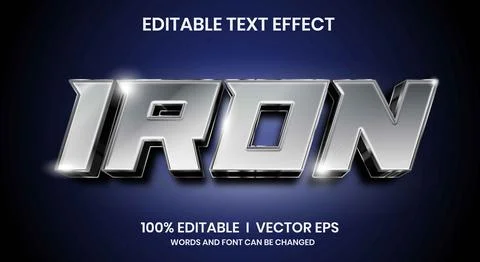 Iron 3d vector text effect with modern style design Stock Illustration