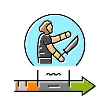 Iron age human evolution color icon vector illustration Illustrazione stock