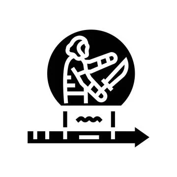 Iron age human evolution glyph icon vector illustration Illustrazione stock