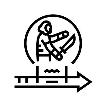 Iron age human evolution line icon vector illustration Illustrazione stock