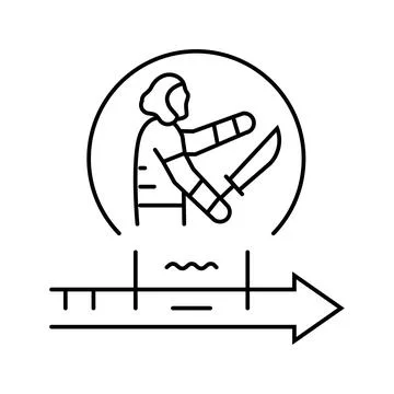 Iron age human evolution line icon vector illustration Stock Illustration