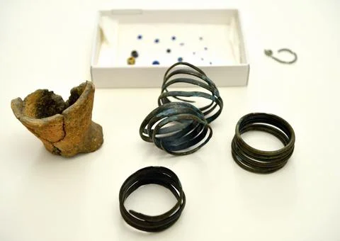 Iron Age objects presented at Sub-Carpathian Museum in Krosno, Poland - 29 May 2 Stock Photos