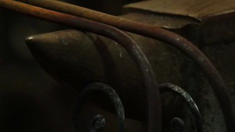 Iron on the anvil, close up Stock Footage 72218529